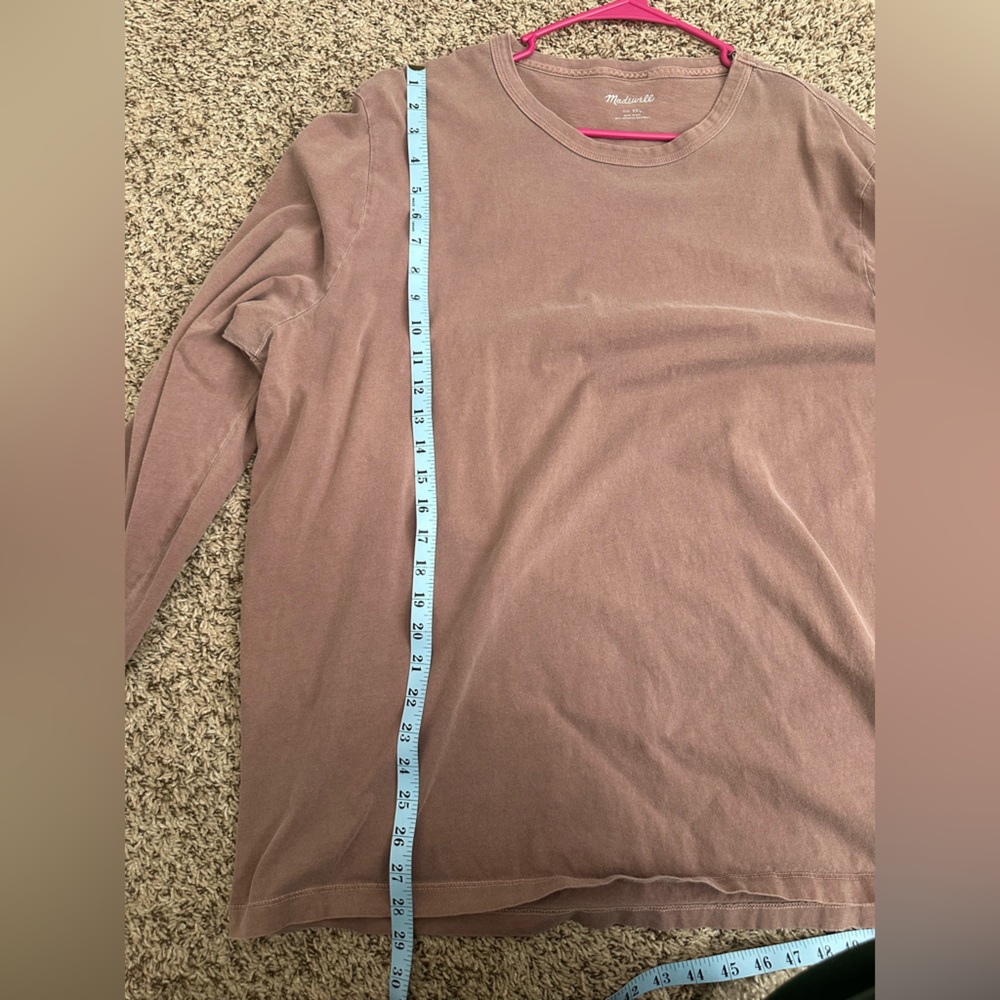 Madewell Mauve Long Sleeve Tee XXL 100% Cotton - Picture 7 of 7